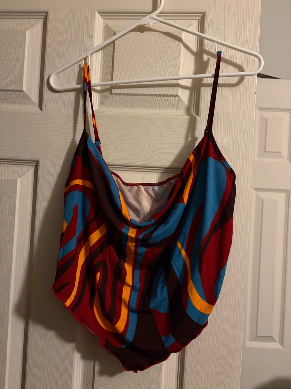 SHEIN Multicolor Swirl Cowl Neck Spaghetti Strap Cami